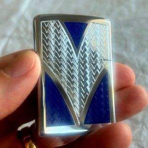 Zippo Blue & Silver Lighter - 15% discount for a bundle of 2!